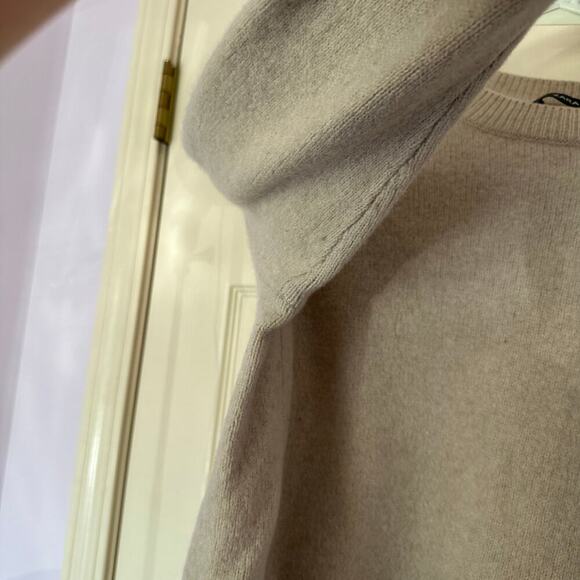 Zara Knit Pullover Sweater Size S 100% Cashmere light Tan Winter Cozy Old Money - Picture 6 of 6